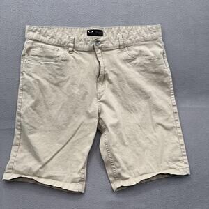 Oakley Shorts Mens 40 Beige Chino Stretch 10 Inseam Casual 5 Pocket Logo Summer